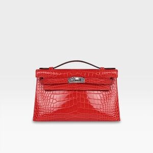 Hermès - Kelly Pochette - Orange Poppy Shiny Alligator
